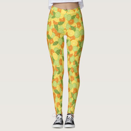 Zitrusfrucht-Spritzen-Illustration Leggings (Vorderseite)