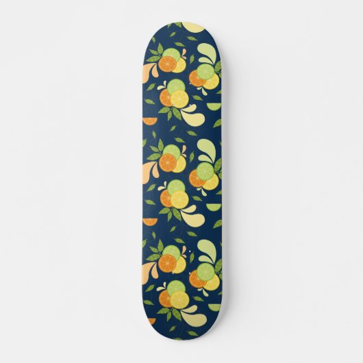 Zitrusfrucht-Spritzen-Illustration Skateboard (Vorne)