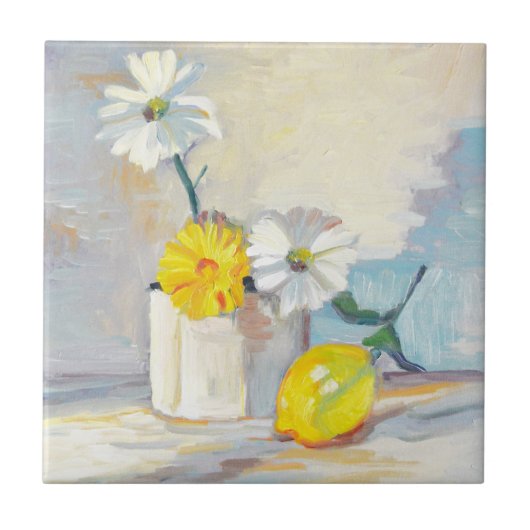 Zitrusfrucht und Leinen Fliese (Vorderseite)