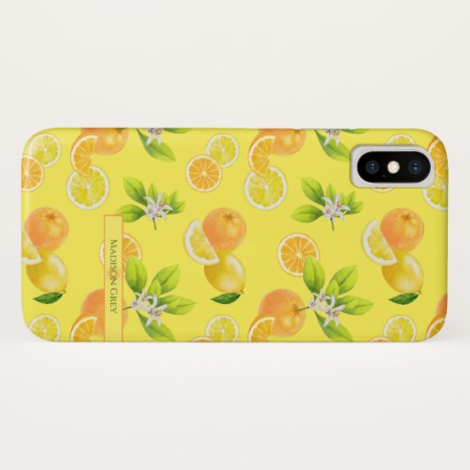 Zitrusfrüchte Art Orange und Zitronen Patten Case-Mate iPhone Hülle (Rückseite (Horizontal))
