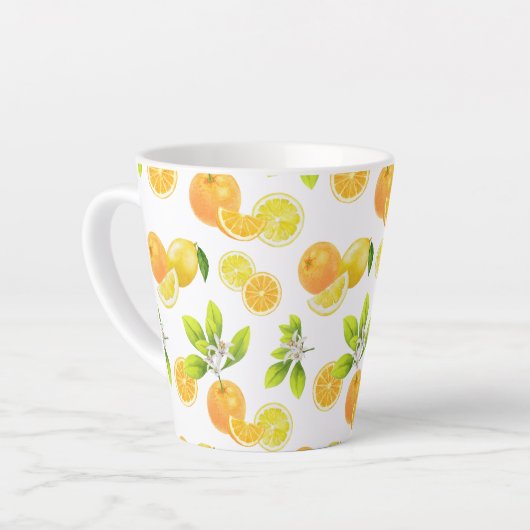 Zitrusfrüchte Art Orange und Zitronen Patten Milchtasse (Linke Ecke)
