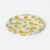 Zitrusfrüchte Art Orange und Zitronen Patten Pappteller (Schrägansicht)