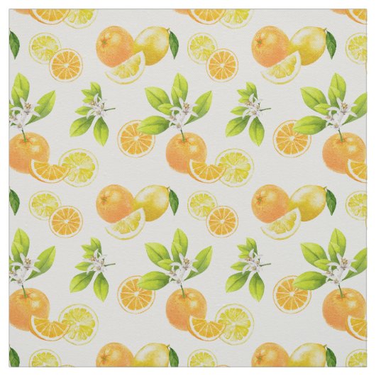 Zitrusfrüchte Art Orange und Zitronen Patten Stoff (Muster)