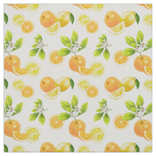 Zitrusfrüchte Art Orangen und Zitronen Patten Stoff