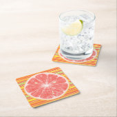 Zitrusfrüchte auf Streifen Rechteckiger Pappuntersetzer (Vor Ort)