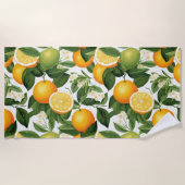 Zitrusfrüchte auf Weiß Strandtuch (Vorderseite)