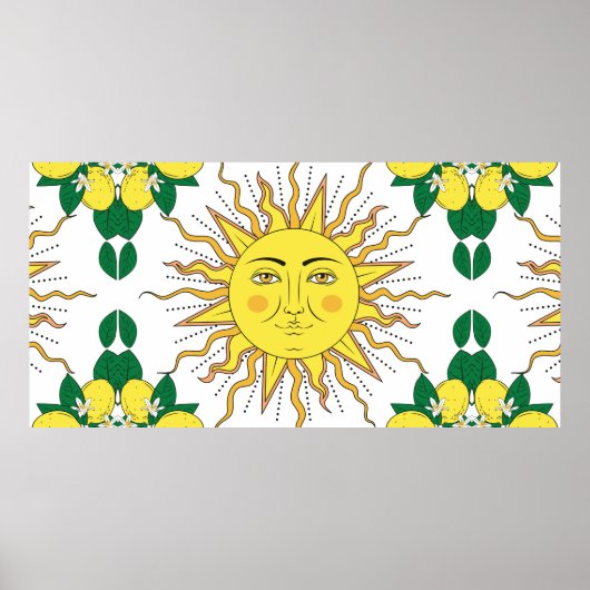 Zitrusfrüchte aus tropischer Zitrusfrüchte mit Blu Poster (Vorne)
