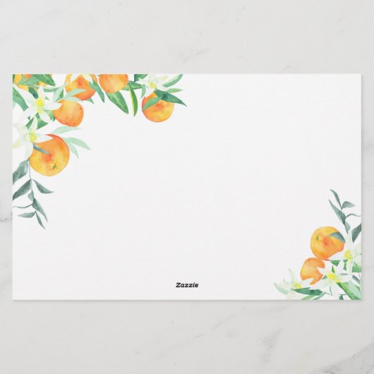 Zitrusfrüchte - Beratung und Wünsche Brautparty Briefpapier (Rückseite)