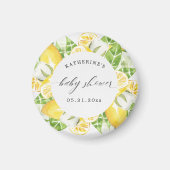 Zitrusfrüchte Blume Babydusche Monogramm Magnet (Vorne)