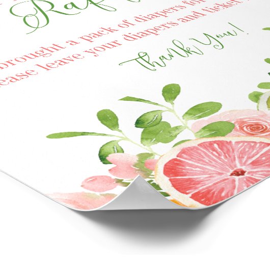 Zitrusfrüchte & Blume Windelwulst Poster (Ecke)