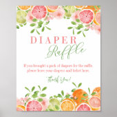 Zitrusfrüchte & Blume Windelwulst Poster (Vorne)