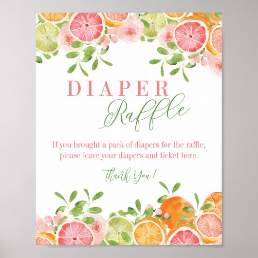 Zitrusfrüchte & Blume Windelwulst Poster (Vorne)