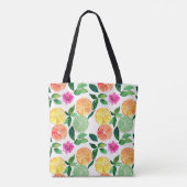 Zitrusfrüchte Blumenmuster Tasche (Rückseite)