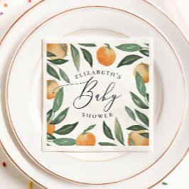 Zitrusfrüchte-Blütengarten-Drehbuch Babydusche Serviette