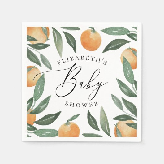 Zitrusfrüchte-Blütengarten-Drehbuch Babydusche Serviette (Vorderseite)