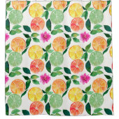 Zitrusfrüchte Botanische Flora Wasserfarbe Duschvorhang (Vorderseite)