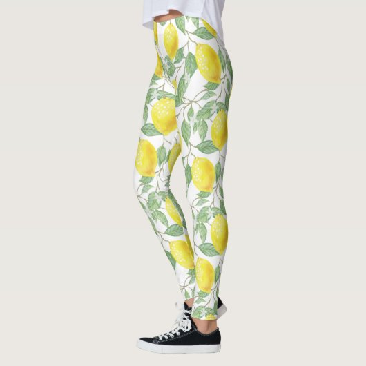 Zitrusfrüchte botanisches Muster.Aktive Ausbildung Leggings (Links)