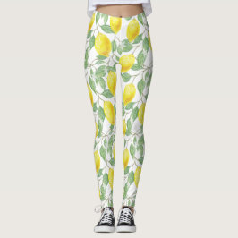 Zitrusfrüchte botanisches Muster.Aktive Ausbildung Leggings