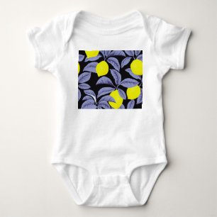 Zitrusfrüchte, botanisches Vintages Design. Baby Strampler