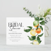 Zitrusfrüchte | Brautparty Aquarell Einladung (Stehend Vorderseite)