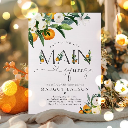 Zitrusfrüchte-Brautparty, das sie als Hauptpresse  Einladung