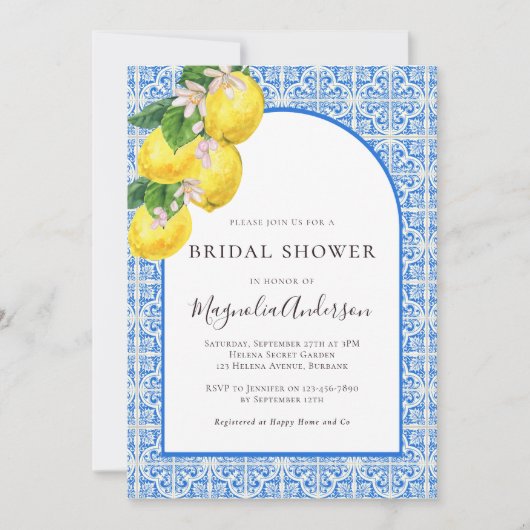 Zitrusfrüchte-Brautparty Einladung (Vorderseite)