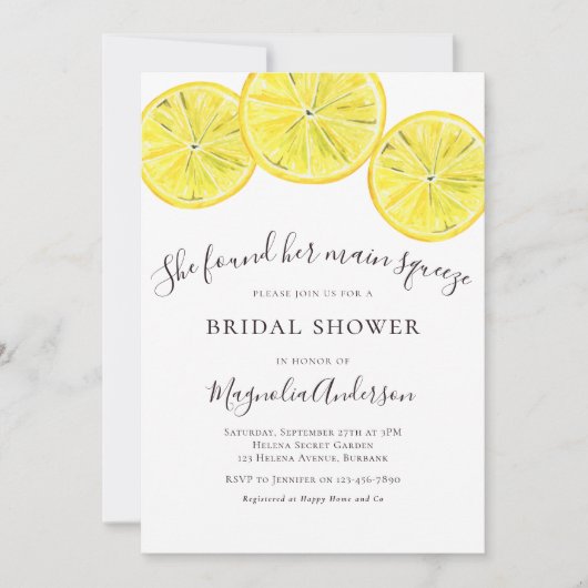 Zitrusfrüchte-Brautparty Einladung (Vorderseite)