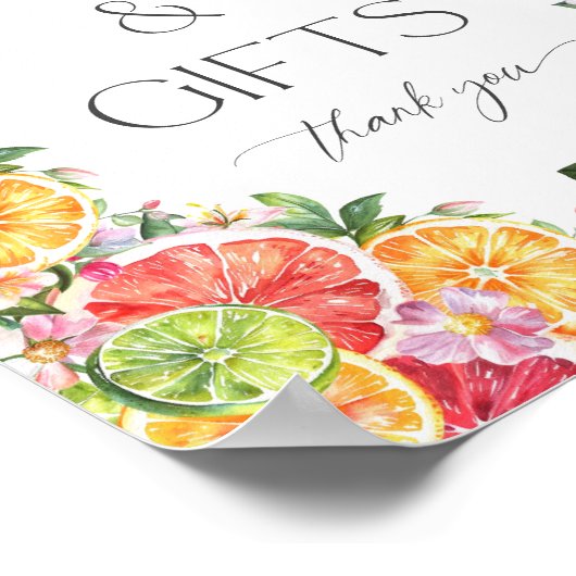 Zitrusfrüchte-Brautparty-Karten und -Geschenke Poster (Ecke)