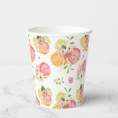 Zitrusfrüchte-Brautparty Pappbecher (Rückseite)