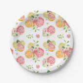 Zitrusfrüchte-Brautparty Pappteller (Vorderseite)