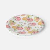 Zitrusfrüchte-Brautparty Pappteller (Schrägansicht)