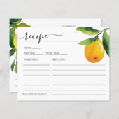 Zitrusfrüchte-Brautparty-Rezept-Karte (Vorne/Hinten)