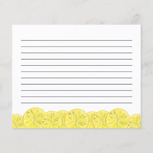 Zitrusfrüchte-Brautparty-Rezept-Karte (Rückseite)