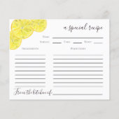 Zitrusfrüchte-Brautparty-Rezept-Karte (Vorderseite)