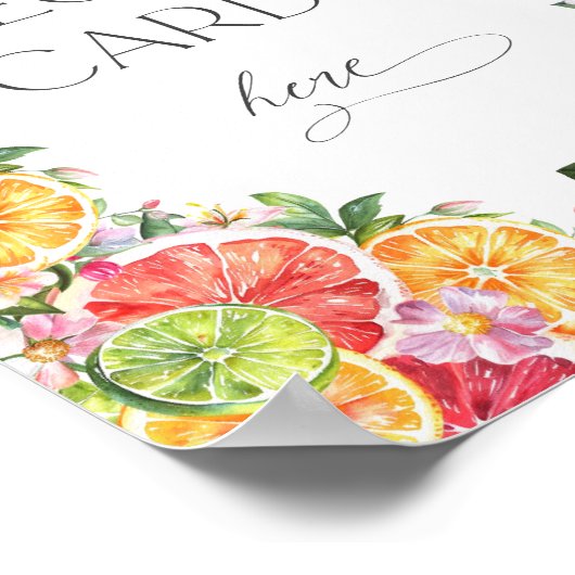 Zitrusfrüchte-Brautparty-Rezeptionskarten Poster (Ecke)