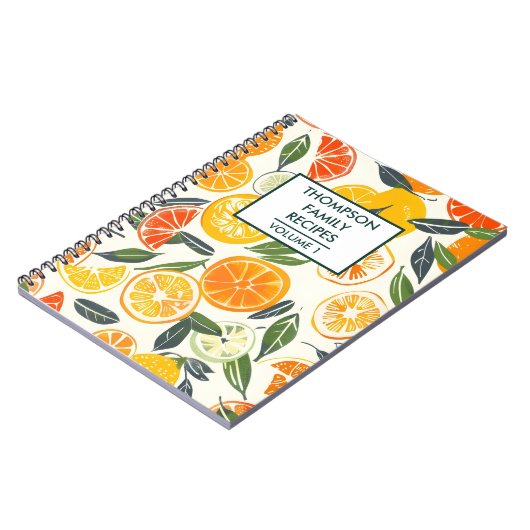 Zitrusfrüchte der orangen Mandarine Personalisiert Notizblock (Linke Seite)