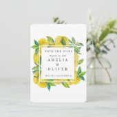 Zitrusfrüchte | Elegante Hochzeit Save the Date Einladung (Stehend Vorderseite)