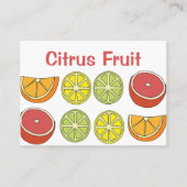 Zitrusfrüchte farbenfrohe tropische Ernährung Visitenkarte (Vorderseite)