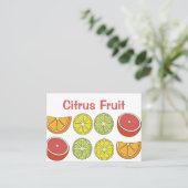 Zitrusfrüchte farbenfrohe tropische Ernährung Visitenkarte (Stehend Vorderseite)