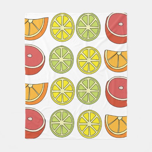Zitrusfrüchte Fleecedecke (Vorderseite)