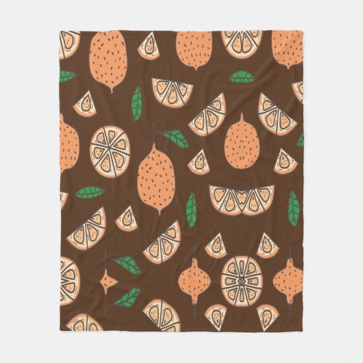 Zitrusfrüchte Fleecedecke (Vorderseite)