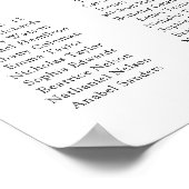 Zitrusfrüchte-Flora 15 Tabelle Hochzeitstabelle Poster (Ecke)