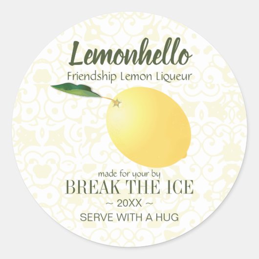 Zitrusfrüchte | Freundschaft Hallo Funny Runder Aufkleber (Vorderseite)