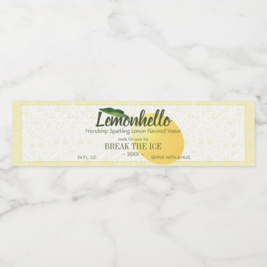 Zitrusfrüchte | Freundschaft Hallo Funny Wasserflaschenetikett (Einzelnes Label)