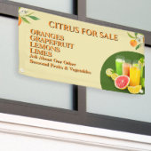 Zitrusfrüchte für den Verkauf von Obst und Gemüse, Banner (Äußeres Gebäude)