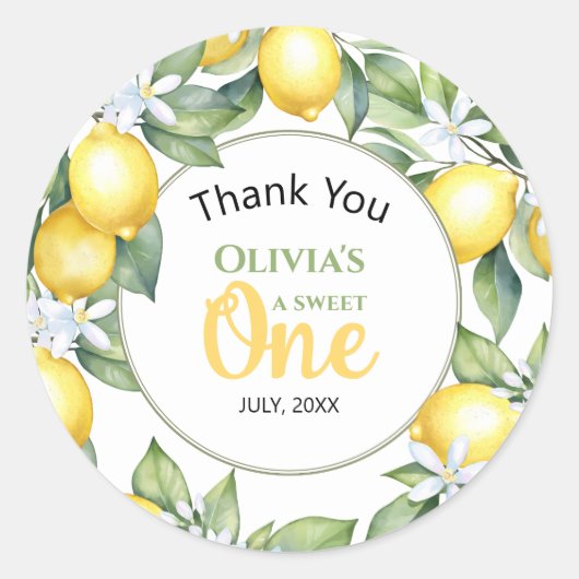Zitrusfrüchte Geburtstagsaufkleber Runder Aufkleber (Vorderseite)