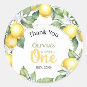 Zitrusfrüchte Geburtstagsaufkleber Runder Aufkleber (Vorderseite)