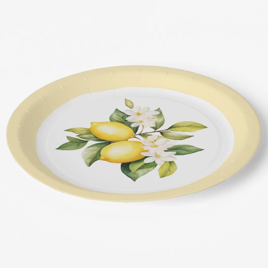 Zitrusfrüchte-Geburtstagsparty Pappteller (Schrägansicht)