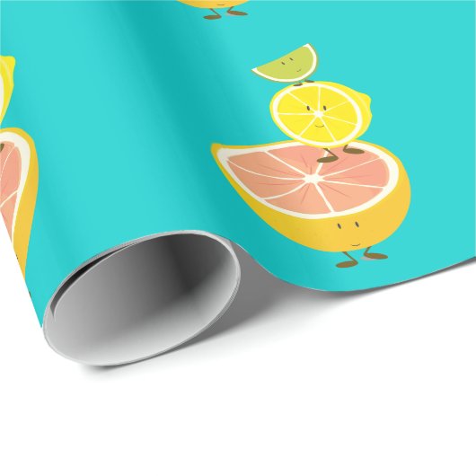 Zitrusfrüchte Geschenkpapier (Rolleneckpunkt)