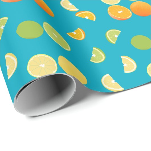 Zitrusfrüchte Geschenkpapier (Rolleneckpunkt)